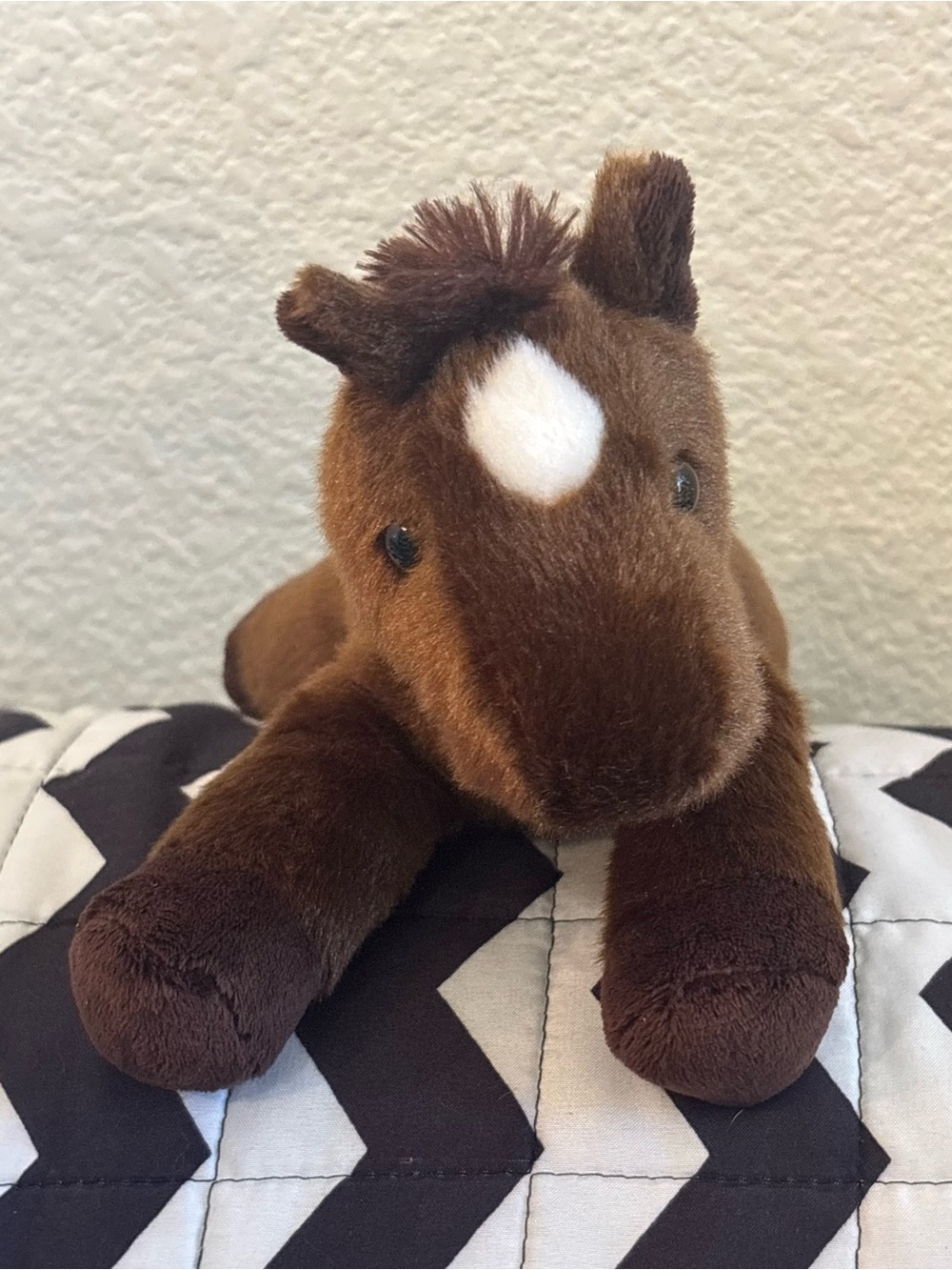 Aurora Flopsie Dark Brown Plush Horse